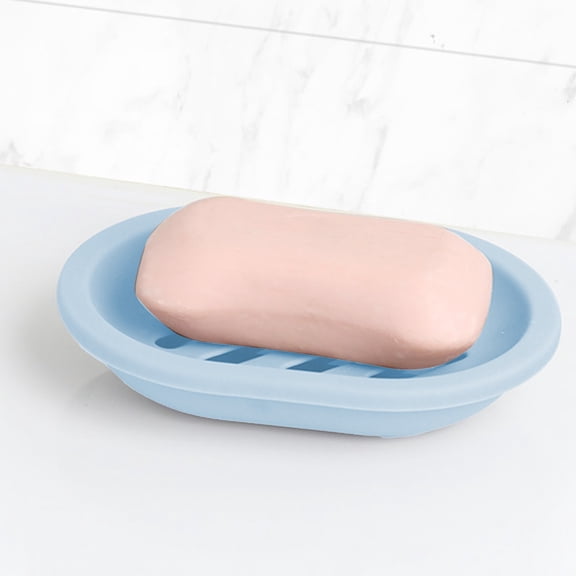Yhmxh Compact Self Draining Soap Dish, ABS Plastic Bathroom Tray with Removable Grid, Non-Slip Soap Holder Solid Color Soap Dish Tray Container, Quick-Dry Drainage Soap Case for Kitchen, Sink