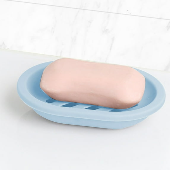Yhmxh Compact Self Draining Soap Dish, ABS Plastic Bathroom Tray with Removable Grid, Non-Slip Soap Holder Solid Color Soap Dish Tray Container, Quick-Dry Drainage Soap Case for Kitchen, Sink