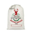 thumbnail image 1 of Yhmxh Cotton Canvas Gift Bags, Personalized Santa Bag Christmas Gift Bag Cotton with Drawstring, 27.6 x 19.7 Inch Reusable Xmas Candy Stocking Storage Bags - Christmas Party Supplies & Presents, 1 of 6