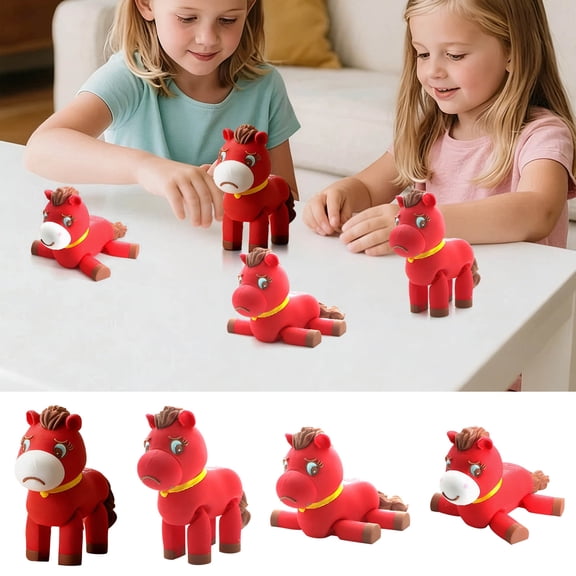 Yhmxh Crying Horse Mascots - 2026 Lunar New Year Horse Plush, Cute Smiling & Crying Red Horses Figurine, Funny Year of The Horses Mascot, Easter Gifts