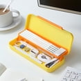 thumbnail image 1 of Yhmxh Cute Plastic Pencil Box, Double Layer Hard Pencil Case, Portable Snap Closed Stationery Storage Box, Lightweight Durable Rectangular Pen Holder for Office Art Supplies Organizer, 1 of 4