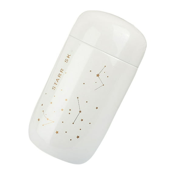 Yhmxh Cute Starry Sky Insulated Water Bottle, 7 Oz Mini 304 Stainless Steel Thermal Water Bottle with Non-slip Rubber Base, Portable Double Wall Vacuum Insulated Flask Leak Proof BPA-Free (White)