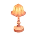 thumbnail image 1 of Yhmxh Desk Lamp Mini Table Accent Lamp, Battery Powered LED Miniature Lighting for Dolls House Decor, Retro Lotus Leaf Ingenious Lovely 3 Light Sources Small Table Night Lamp for Bedroom (Pink), 1 of 6