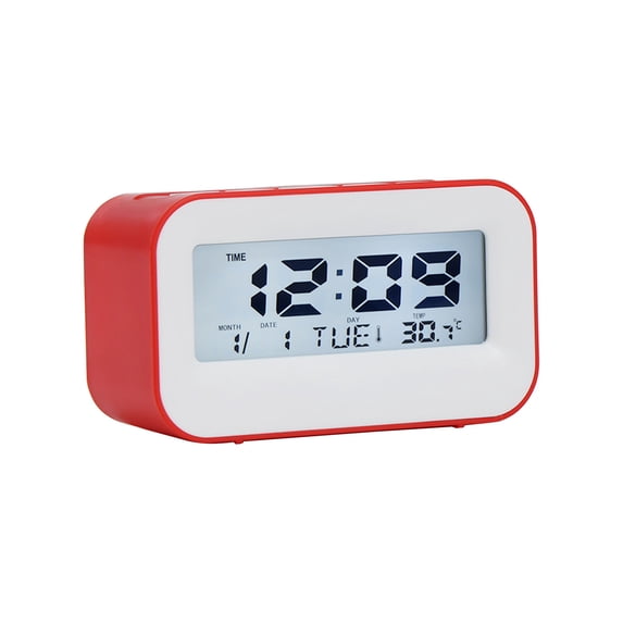 Yhmxh Digital Alarm Clock with Indoor Temperature, Battery Operated Digital Travel Alarm Clock, Snooze Model, 12/24H Display for Bedrooms Heavy Sleepers Travel Bathroom Desk Smart Clock ()