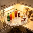 thumbnail image 1 of Yhmxh Divided Lazy Susan Organizer, Oval 360° Rotating Turntable with Removable Dividers, Multi-Compartment Rotating Storage Tray for Kitchen Countertop Cabinet Pantry Bottle Cosmetic Organizer, 1 of 6