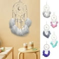 thumbnail image 1 of Yhmxh Dream Catcher Moon Wind Chimes with LED Light, Handmade Feather Tassels Dreamcatcher with Pompoms for Car Bed Room Wall, Boho Hanging Decoration for Wedding Home Decor (White), 1 of 7