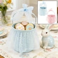 thumbnail image 1 of Yhmxh Easter Baskets Ruffled Tulle Fluffy Baskets with Bow Handls, Easter Bag Easter Hunt Eggs Party Favors Gift Decorative Fabric Storage Baskets for DIY Egg Playset Decorations, 1 of 7