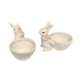 thumbnail image 1 of Yhmxh Easter Bunny Candy Dish, Easter Egg Stand, Porcelain White Colorful Rabbit Figurines Candy Bowl Snack Serving Bowl Decorative Dessert Bowl Nut Dish for Easter Party Table Decoration, 1 of 6