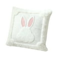 thumbnail image 1 of Yhmxh Easter Bunny Pillow With Rabbits Patterns, 18 x 18 Inch Rabbit Embroidery Throw Pillow, PillowFluffy Faux Fur Wool Decorative Pillow, Farmhouse Cushion for Sofa Couch Home Decoration, 1 of 6