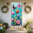 thumbnail image 1 of Yhmxh Easter Door Cover, Easter Door Banner Decorations Bunny Egg Rabbit Hanging Banner Decor Farmhouse Holiday Decor Spring Party Decoration for Indoor Outdoor Porch Decor 71 x 35 Inch, 1 of 6