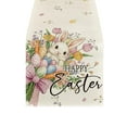 thumbnail image 1 of Yhmxh Easter Rabbit Eggs Table Runner 13x48 Inch Spring Holiday Table Runners, Watercolor Flower Bunny Table Cover, Rustic Table Decoration for Kitchen Dining Room Home Party, 1 of 6