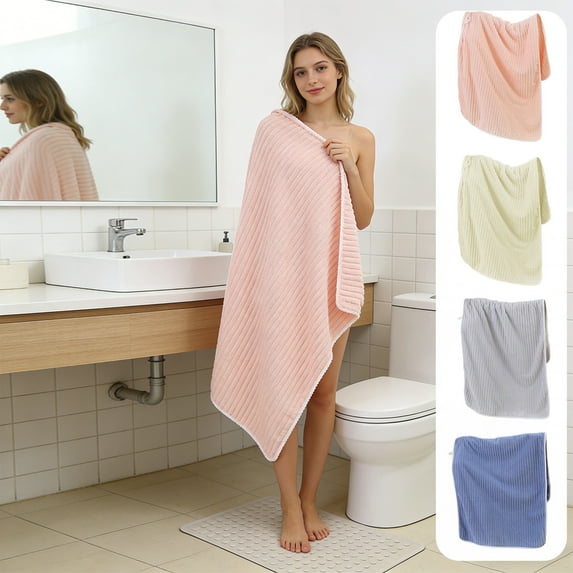 Yhmxh Extra Large Bath Towels 28 x 56 Inches, Larger & Lighter Weight Bath Towel Wraps for Women and Men, Quicker to Dry Bathroom Shower Towels with Hanging Ring, Soft and Absorbent Stripes Towels
