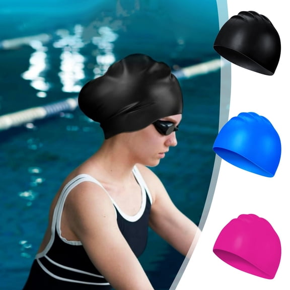 Yhmxh Fabric Swim Cap for Adult Women Men, Silicone Waterproof Layer Elastic Swim Caps, Cloth Swim Cap Gifts for Swimmers, Lightweight and Comfortable Bathing Cap for Swimming Pool, Beach