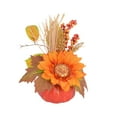 thumbnail image 1 of Yhmxh Fall Pumpkin Decor Thanksgiving Fake Pumpkins Berry Pine Cone Sunflower Maple Leaves Fall Decor, Autumn Table Centerpieces for Harvest Home Kitchen Fireplace Mantel Party Decorations, 1 of 6
