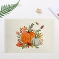 thumbnail image 1 of Yhmxh Fall Thanksgiving Linen Placemats, 12x18 Inch Autumn Pumpkins Maple Leaves Buffalo Check Plaid Place Mat Heat-Resistant Washable Wipeable Table Mat for Party Kitchen Dining Home Decor, 1 of 6