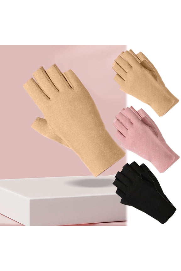 Fingerless Gloves for Men Women Double-Layer Fleece Lined Winter Liner Warm Windproof Velvet Half Finger Gloves,Touchscreen Half Finger Mittens