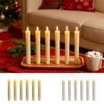 thumbnail image 1 of Yhmxh Flameless Flickering Taper Candles with Remote Control, 7.5 Inch Dripless Battery Operated LED Window Candles Timer, Set of 6 Plastic 3D-Wick Dripping-Wax Effect Flameless Candlesticks, 1 of 7