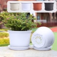thumbnail image 1 of Yhmxh Flower Pots for Indoor and Outdoor Plants, 7.1 Inch Plastic Planters with Multiple Drainage Holes and Tray, Plants Pots Decorative Plastic Planters for All Home Garden Flowers Succulents, 1 of 7