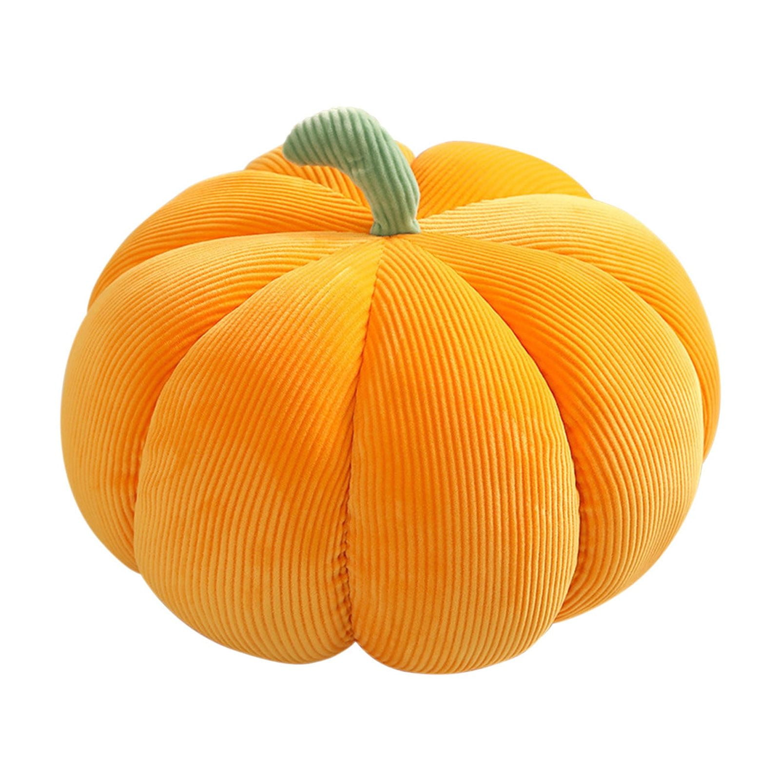 3D Fluffy Pumpkin Plush Pillow - Soft Halloween & Thanksgiving Decor (7.87 Inch, Beige)