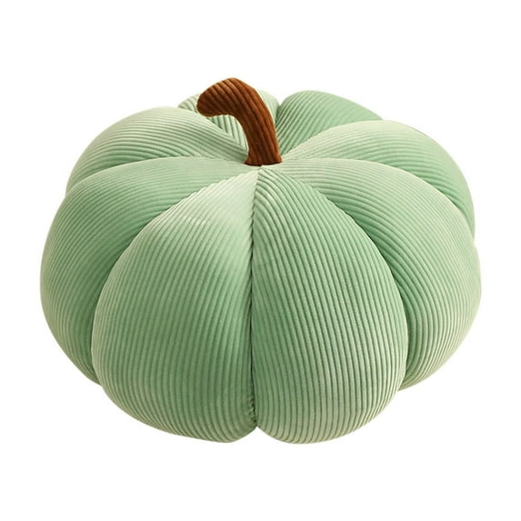 Yhmxh Fluffy Simulated Pumpkin Pillow Plush Pillow 3D Pumpkin Shaped Pillow Cozy Fall Decorations Stuffed Throw Pillows for Thanksgiving Christmas Halloween Bedroom Sofa Couch Supplies(7", Green)