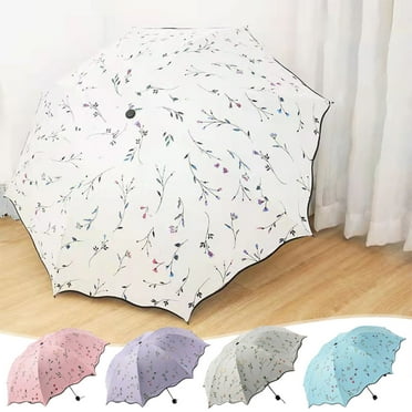 Yhmxh Foldable Umbrellas, 2 in 1 Sun Blocking and Rain Umbrellas, Windproof Umbrella Compact Folding Travel Umbrella, Light Portable Car Umbrella for Rain (Beige)