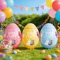 thumbnail image 1 of Yhmxh Giant Inflatable Easter Eggs, 41 Inch Large Colorful Outdoor Easter Decorations, Blow Up PVC Easter Eggs Standing Colorful Inflatables Decor for Holiday Party Yard Indoor Outdoor Garden Lawn, 1 of 7