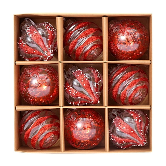 Yhmxh Glitter Hanging Christmas Ball Ornaments Set, Shatterproof Decorative Hanging Assorted Ornaments for Christmas Tree, 3.15" Large Hanging Ornament Balls for Wedding Holiday Wreath Home Decor