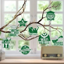 Yhmxh Graduation Decorations 2025 Pre-Assembled Hanging Decor, 8 Pcs Class of 2025 Congrats Grad Hanging Swirl Ceiling Decor for Home School Classroom Graduation Party Supplie (Green)
