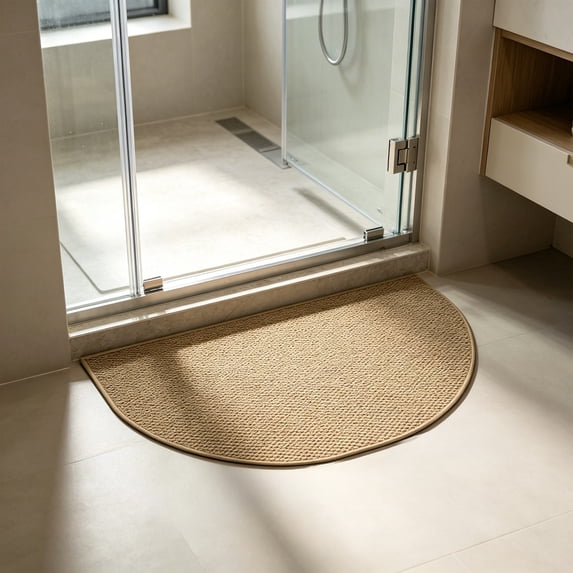 Yhmxh Half Round Indoor Door Mat 16"X24",Non Slip Machine Washable Entryway Rug for Front/Back Door,Half Circle Absorbent Low Profile Entrance Floor Mat Welcome Mat for Muddy Shoes and Paws