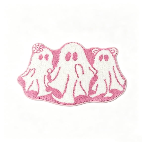 Yhmxh Halloween Bath Mat Cute Ghost Non Slip Floor Bathmat Bathroom Rugs Cool Tufted Soft Absorbent Quick Dry Area Rug, 15.75"x23.62" Funny Gothic Bathroom Mat for Shower Room, Bathtub, Kitchen Sink