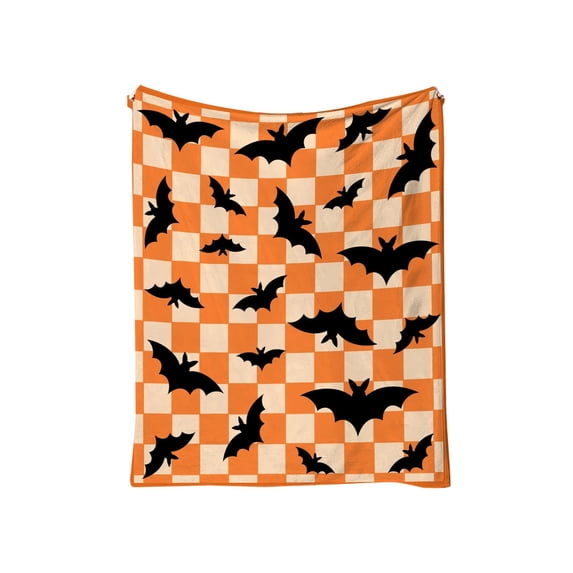 Yhmxh Halloween Blanket, Soft Cozy Throw Blankets Pumpkin Ghost Spooky Spider Bats Flannel Halloween Decorative Fleece Blankets, Lightweight Warm Blanket for Bedding Sofa Couch, Halloween Decoration