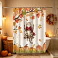 thumbnail image 1 of Yhmxh Halloween & Fall Shower Curtain with 12 Hooks, Gothic Moon Cute Ghost Autumn Cat Pumpkin Bathroom Curtain Set, Waterproof Polyester Bath Curtain for Bathroom Home Decor, 1 of 6