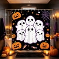 thumbnail image 1 of Yhmxh Halloween & Fall Shower Curtain with 12 Hooks, Gothic Moon Cute Ghost Autumn Cat Pumpkin Bathroom Curtain Set, Waterproof Polyester Bath Curtain for Bathroom Home Decor, 1 of 6
