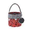 thumbnail image 1 of Yhmxh Halloween Trick or Treat Basket, Checkered Plaid Candy Tote Basket with Cute Embroidery, Reusable Halloween Candy Pail, Portable Storage Bag for Halloween Party Candy Collection and Decorations, 1 of 6