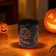 thumbnail image 1 of Yhmxh Halloween White Frosted Glass Votive Candle Holder, Jack-O'-Lantern & Bat Design Tealight Cup, Spooky Cute Halloween Decor for Table Centerpieces, Fireplace, Party, and Fall Home Decor, 1 of 6