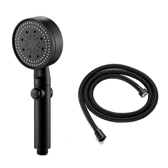 Yhmxh Handheld High Pressure Shower Head with 5 Spray Modes, Multi-Functional Shower Heads with ON/OFF Switch, Explosion-proof Hose, Water Saving, Removable Shower Head, Powerful Wash Mode (Black)