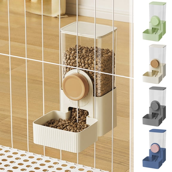 Yhmxh Hanging Automatic Pet Food and Water Dispenser, Gravity Auto Rabbit Feeder for Cage, Guinea Pig Feeder and Waterer Set, Cat Food Bowl Dog Feeding Station for Bunny, Ferret, Guinea Pig