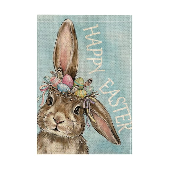 Yhmxh Happy Easter Garden Flag, Easter Egg Bunny Garden Flag Easter Garden Flags 12x18 Inch Double SidedFarmhouse Garden Flags Easter Yard Flag Easter Decorations Outdoor Decor