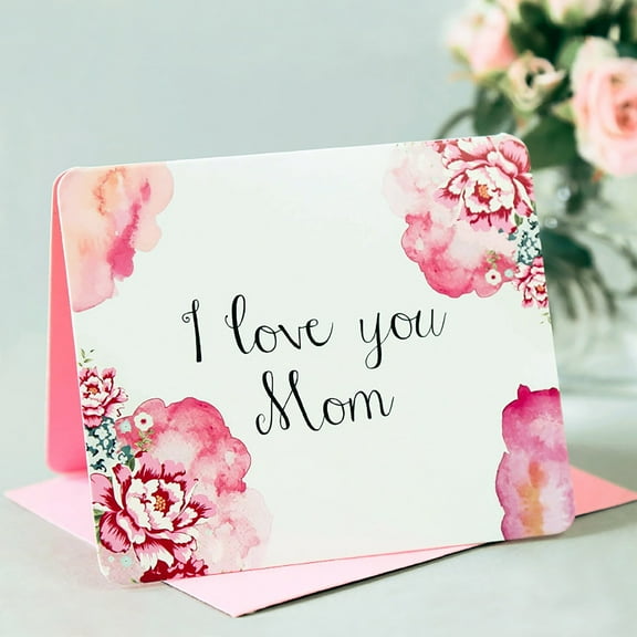 Yhmxh Happy Mother's Day Greeting Cards, Carnation Mothers Day Greeting Cards with Envelopes, Heartfelt Mother's Day Card, Perfect Gift for Grandma, Wife, Keepsake Home Desk Decor