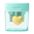 thumbnail image 1 of Yhmxh Heart Pencil Sharpeners Manual, Cute Double Hole Pencil Sharpener, Plastic Handheld Pencil Sharpener, Small Pencil Sharpener, Suitable for Graphite & Color Pencils (Green), 1 of 6