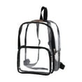 thumbnail image 1 of Yhmxh Heavy Duty Clear Backpac, Large Transparent Clear Backpack, See Through Multiple Pockets Large Capacity Backpack for College, School, Work, Security Travel & Sports(Black), 1 of 5