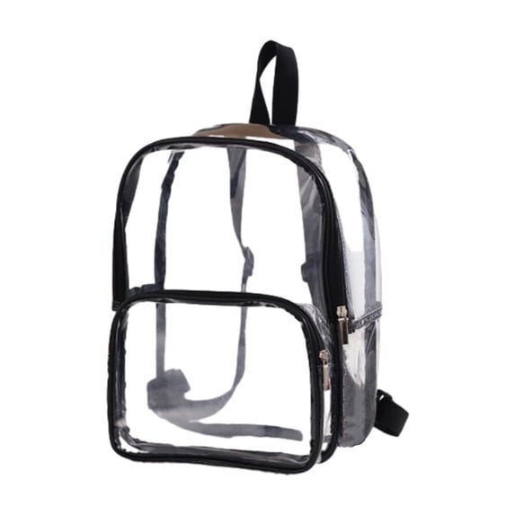Yhmxh Heavy Duty Clear Backpac, Large Transparent Clear Backpack, See Through Multiple Pockets Large Capacity Backpack for College, School, Work, Security Travel & Sports(Black)