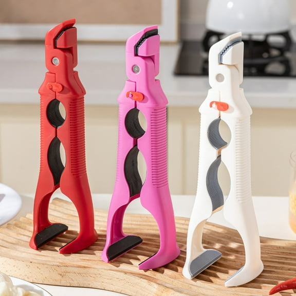 Yhmxh Hot Plate Grippers 3-in-1 Double Head Anti Scald Bowl Holder Clip with Bottle Opener, Multi-Purpose Anti-Scalding Hot Dish Gripper Clips Tongs Clamp Holder, Non-slip Silicone Hot Plate Gripper