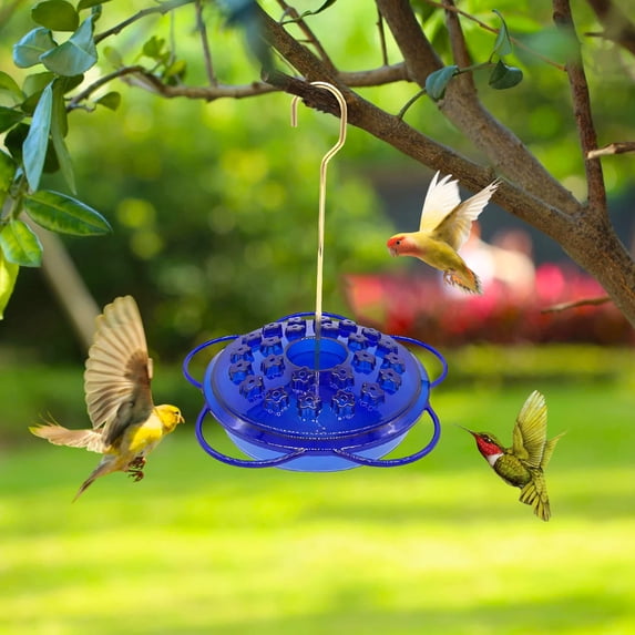 Yhmxh Hummingbird Feeders for Outdoors Hanging, Leak-Proof Bee-Proof Hanging Saucer Hummingbird Feeder with Moat, Easy to Clean and Refill, Garden Wild Hummingbird Feeders(Blue)