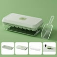 thumbnail image 1 of Yhmxh Ice Cube Tray with Lid & Bin, Green 32-Cube Ice Cube Mold with Easy-Release Press Button for Cocktail, Stackable Ice Mold for Whiskey, Tea, Coffee (Trays,Container, Lid & Ice Scoop), 1 of 6