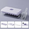 thumbnail image 1 of Yhmxh Ice Cube Tray with Lid & Bin, Purple 32-Cube Ice Cube Mold with Easy-Release Press Button for Cocktail, Stackable Ice Mold for Whiskey, Tea, Coffee (Trays,Container, Lid & Ice Scoop), 1 of 6