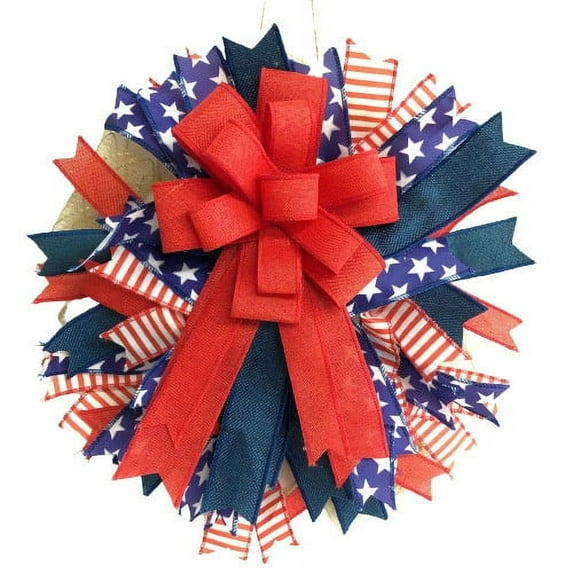 Yhmxh Independence Day Patriotic Red White Blue Wreath for Front Door, Soft Touch Artificial Flowers Wreath Memorial Day 4th of July Door Wreath for Home Decor Indoor and outdoor