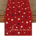 thumbnail image 1 of Yhmxh Independence Day Table Runner Dresser Scarves, 4th of July Linen Burlap Table Runners Cloth for Dinner Holiday Party, Kitchen Decor Patriotic American Flag 13x72inch, 1 of 6