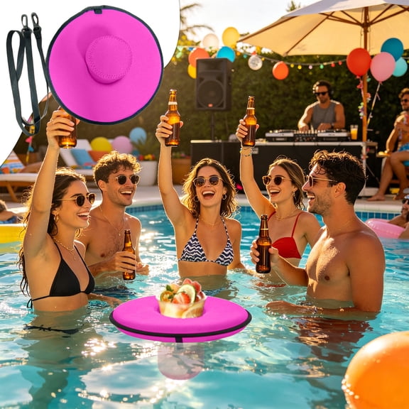 Yhmxh Inflatable Floating Drink Cup Holder for Pool, Bright Solid Color Waterproof Beverage Float Coaster with Anti-Drift Lanyard, Single Slot Water Float for Beer Cans, Soda Bottles, Cocktail Cups