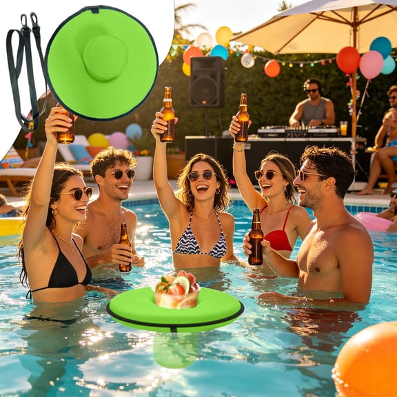 Yhmxh Inflatable Floating Drink Cup Holder for Pool, Bright Solid Color Waterproof Beverage Float Coaster with Anti-Drift Lanyard, Single Slot Water Float for Beer Cans, Soda Bottles, Cocktail Cups